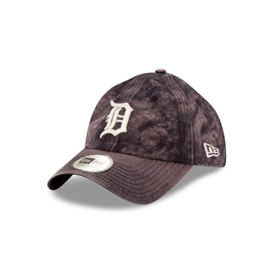 Blue Detroit Tigers Hat - New Era MLB Hand Brush Wash Casual Classic Adjustable Caps USA2081379